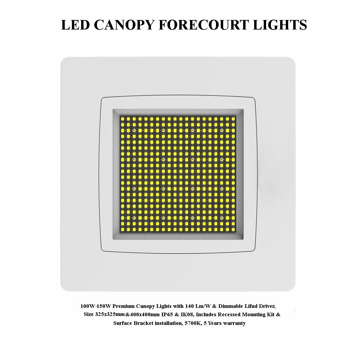 L.E.D. Canopy Lights for Garage and Forecourts